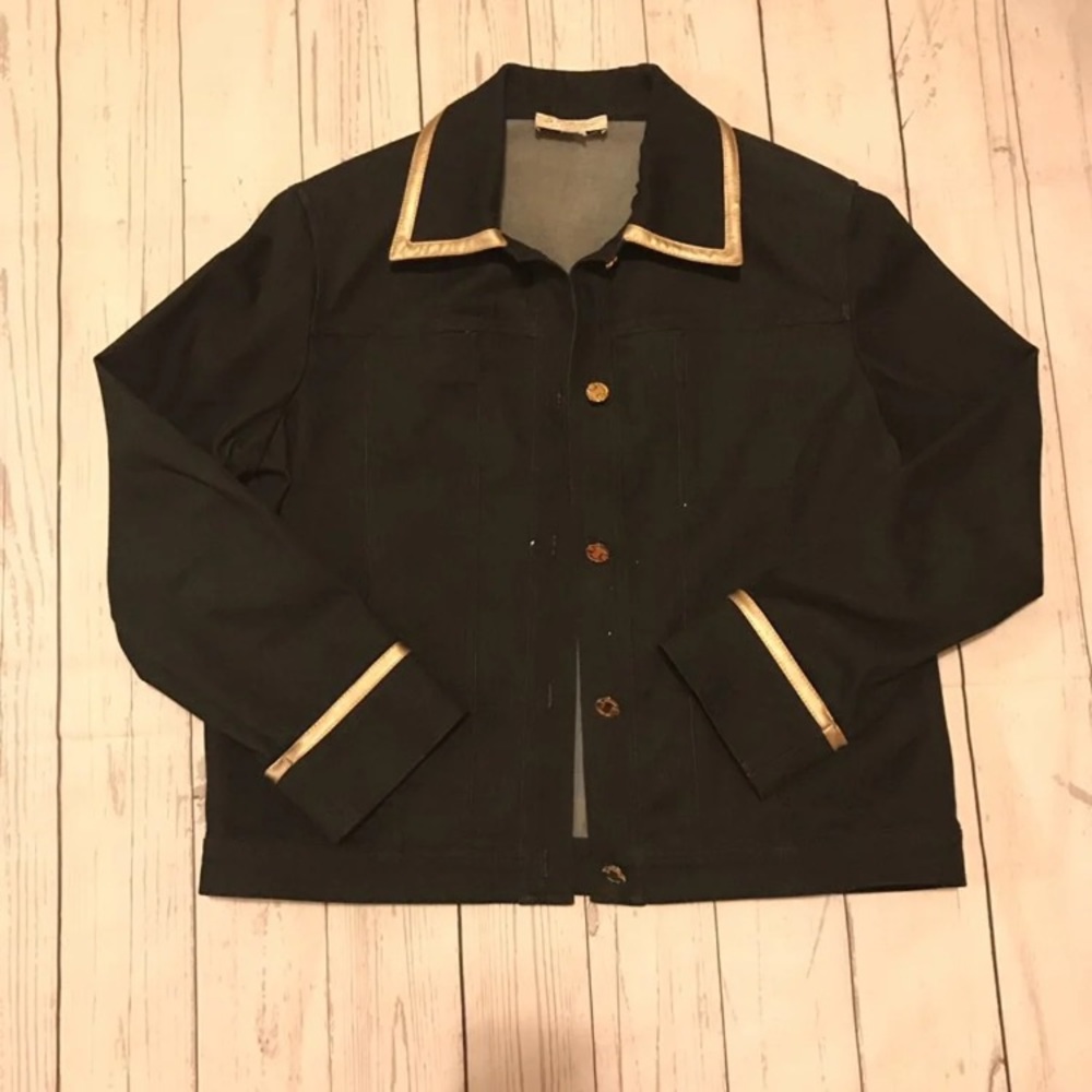 St John Sport by Marie Gray Black Denim Jacket
